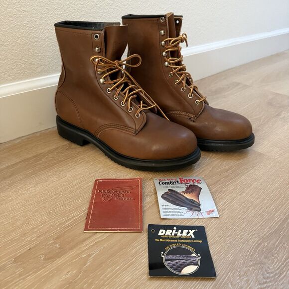 VTG RARE NEW Red Wing Supersole 8” Safety Toe Boots Men Sz 9.5 10 Wide Pls READ - Picture 1 of 14